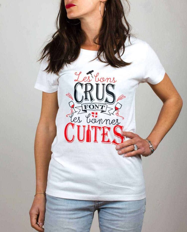 t shirt femme blanc les bon crus font les bonnes cuites