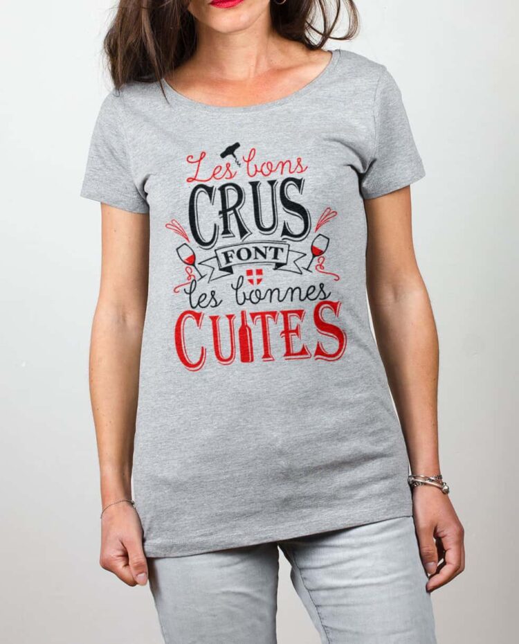 t shirt femme gris les bon crus font les bonnes cuites