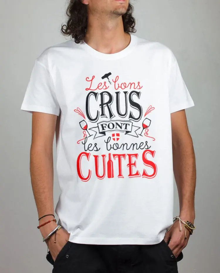 t shirt homme blanc les bon crus font les bonnes cuites