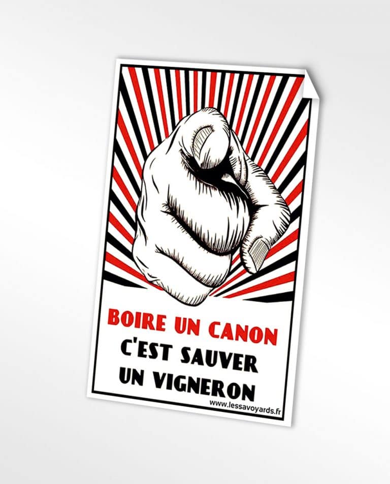 Stickers autocollant les savoyards savoie boire un canon cest sauver un vigneron