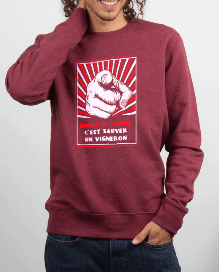 Pull homme Bordeau BOIRE UN CANON CEST SAUVER UN VIGNERON