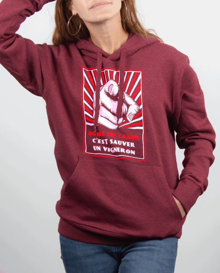 Sweat Femme Bordeau BOIRE UN CANON CEST SAUVER UN VIGNERON