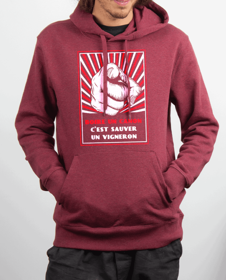 Sweat Homme Bordeau BOIRE UN CANON CEST SAUVER UN VIGNERON