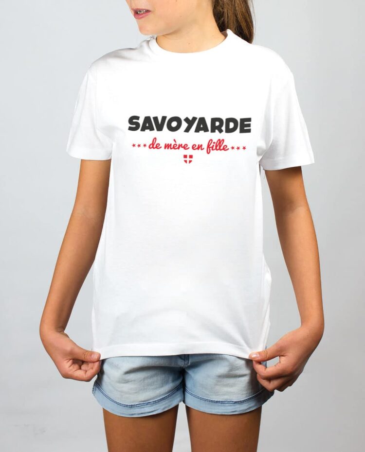 t shirt enfant blanc fille Savoyarde de mere en fille