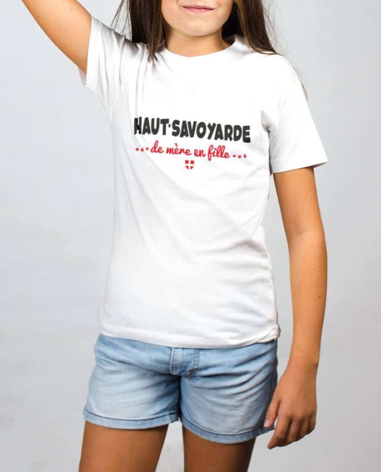 t shirt enfant blanc fille haut savoyarde de mere en fille