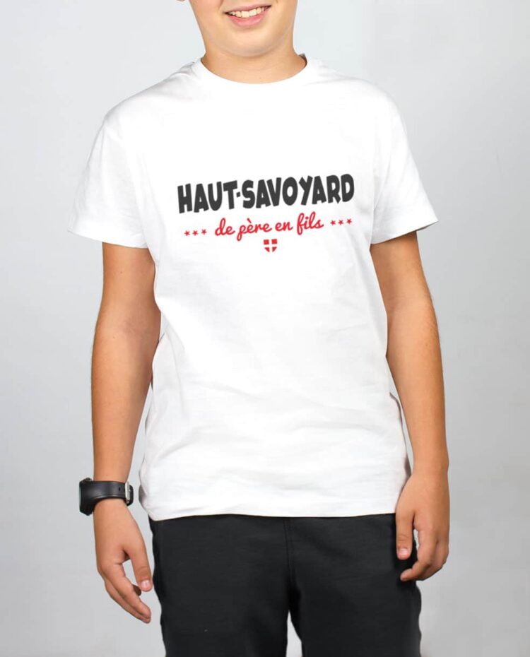 t shirt enfant blanc garcon Haut Savoyard de pere en fils