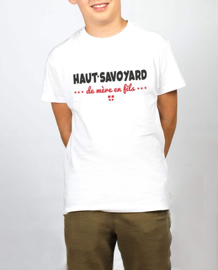 t shirt enfant blanc garcon Haut savoyard de mere en fils