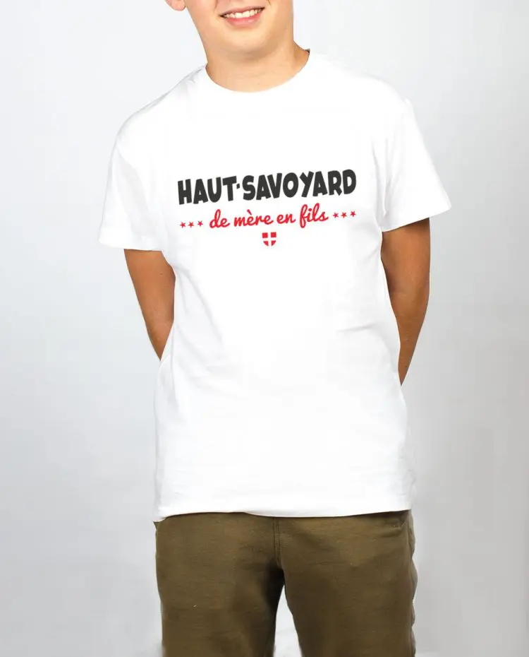 t shirt enfant blanc garcon Haut savoyard de mere en fils