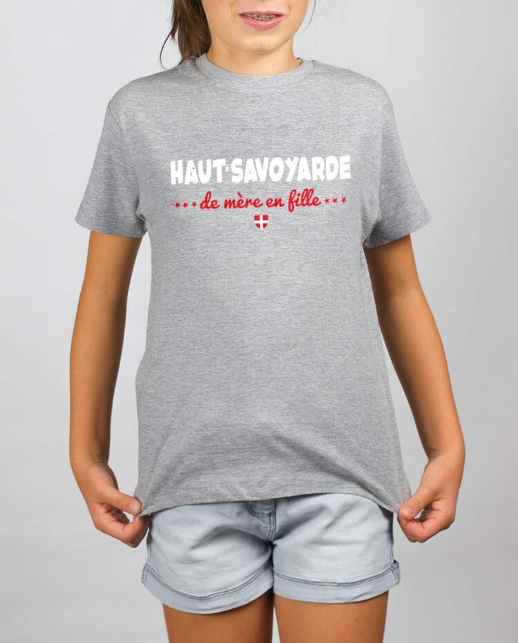 t shirt enfant gris fille haut savoyarde de mere en fille