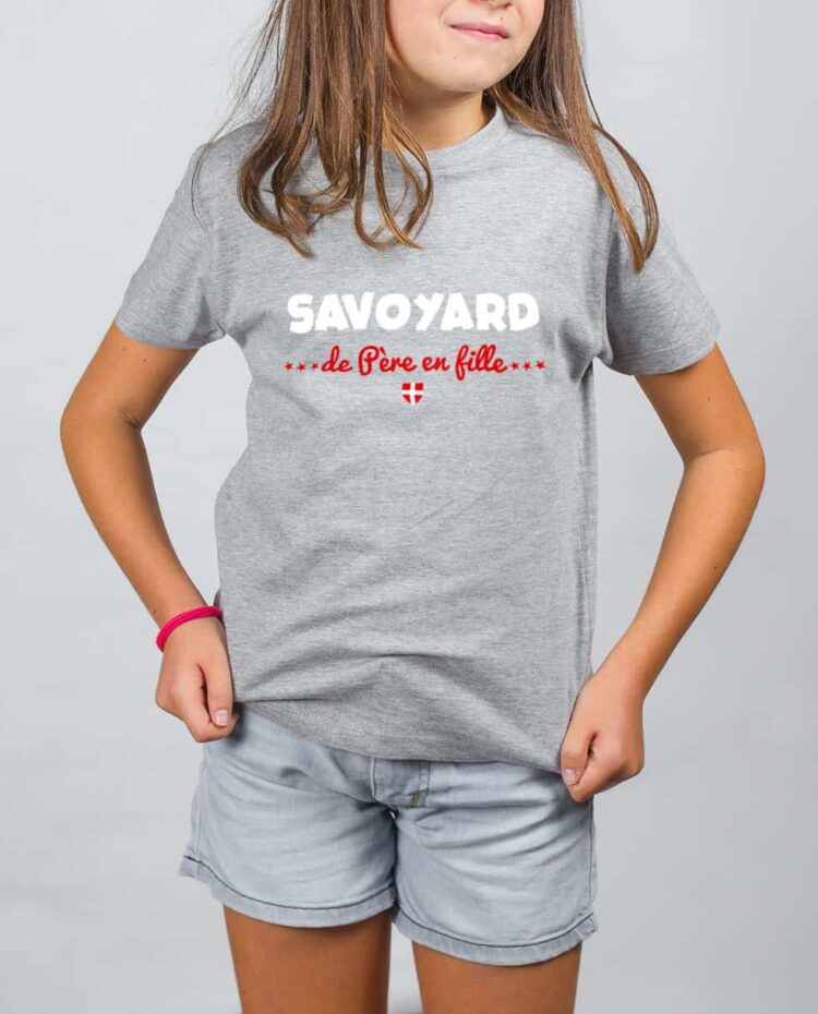 t shirt enfant gris fille savoyard de pere en fille