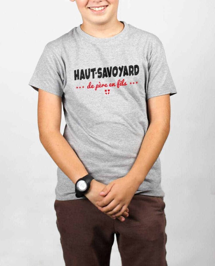 t shirt enfant gris garcon Haut Savoyard de pere en fils