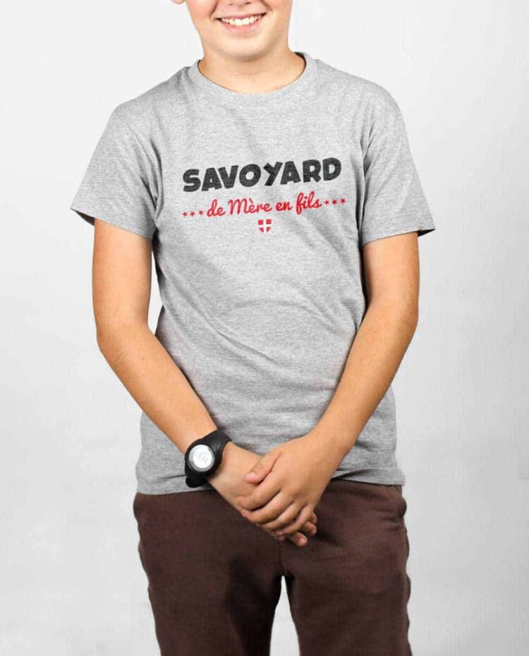 t shirt enfant gris garcon Savoyard de mère en fils