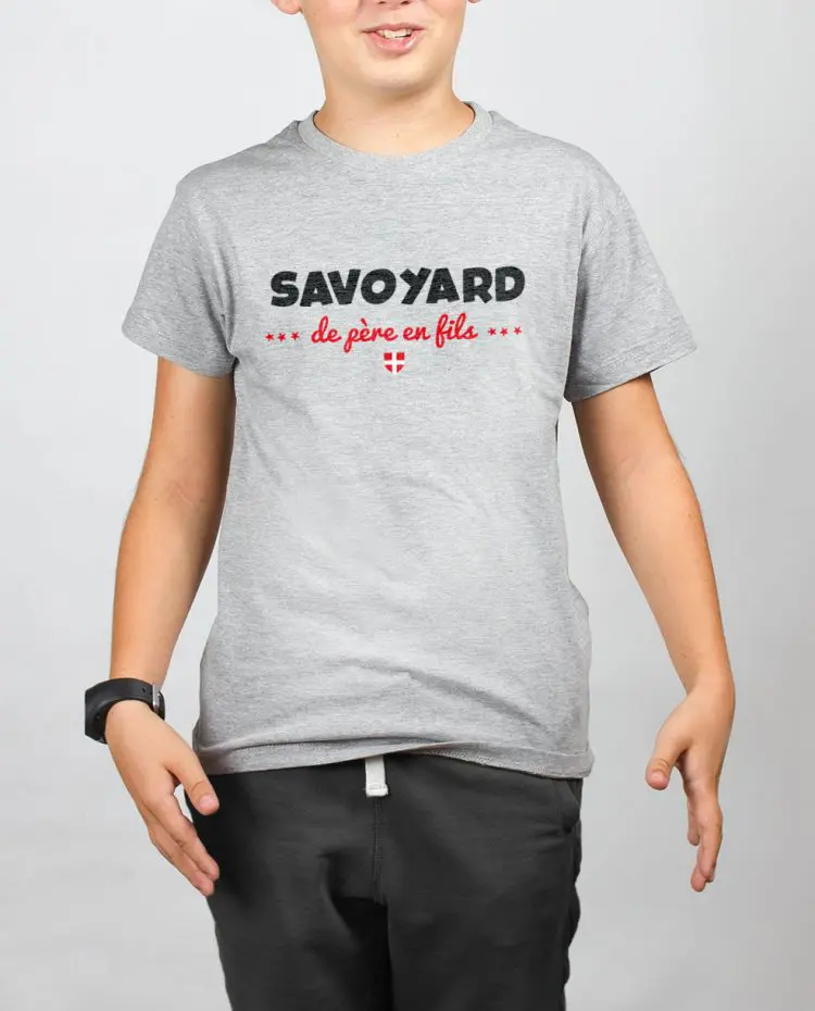 t shirt enfant gris garcon Savoyard de pere en fils