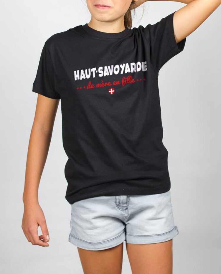 t shirt enfant noir fille haut savoyarde de mere en fille