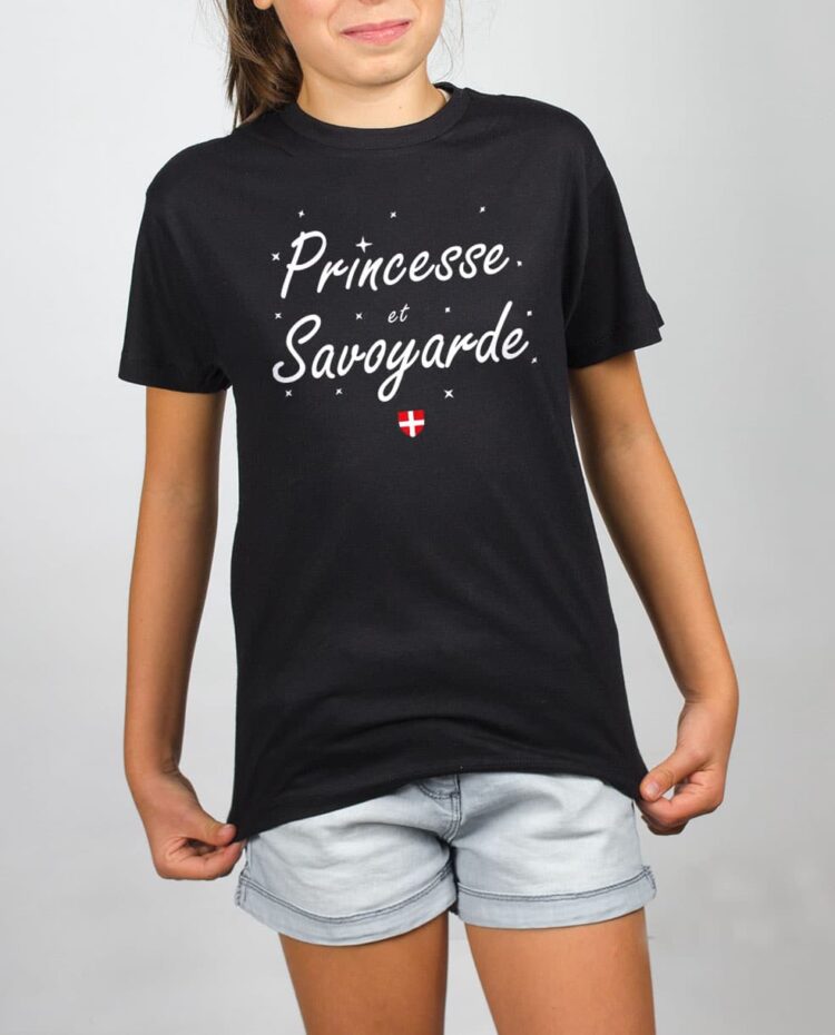 t shirt enfant noir fille princesse savoyarde