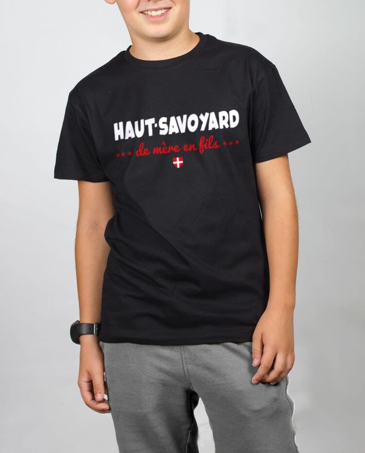 t shirt enfant noir garcon Haut savoyard de mere en fils