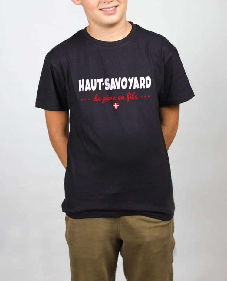 t shirt enfant noir garcon haut Savoyard de pere en fils