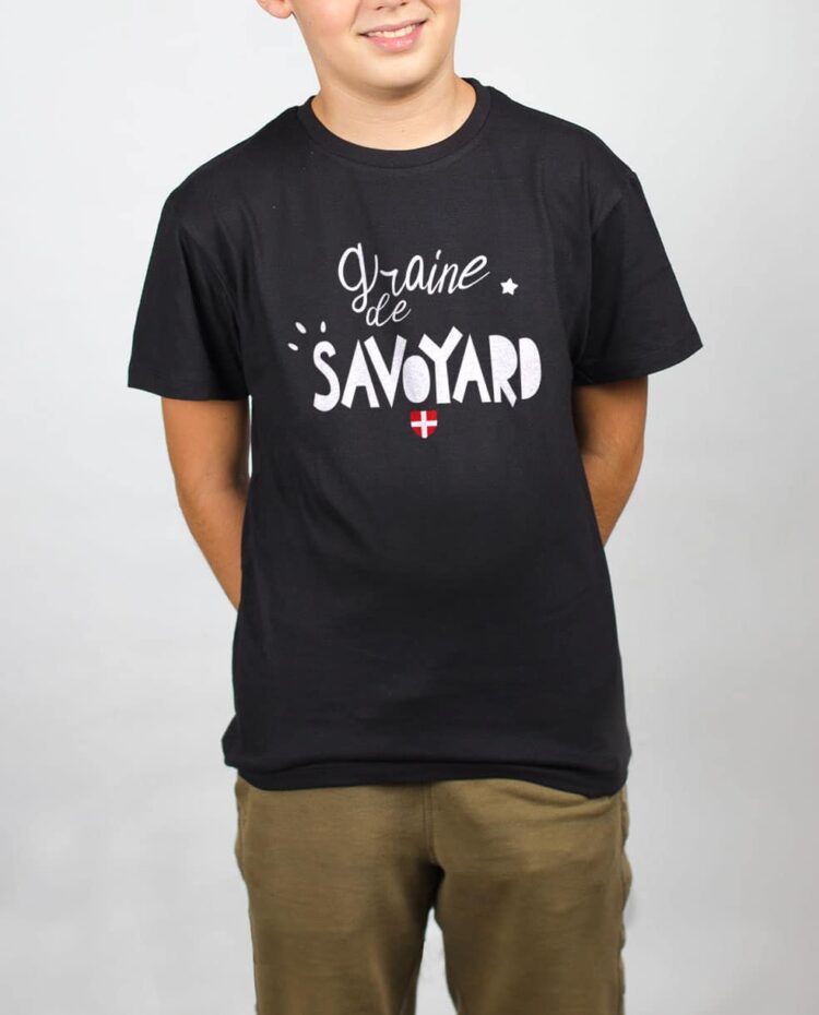 t shirt enfant noir garcon t shirt enfant blanc fille Graine de Savoyard