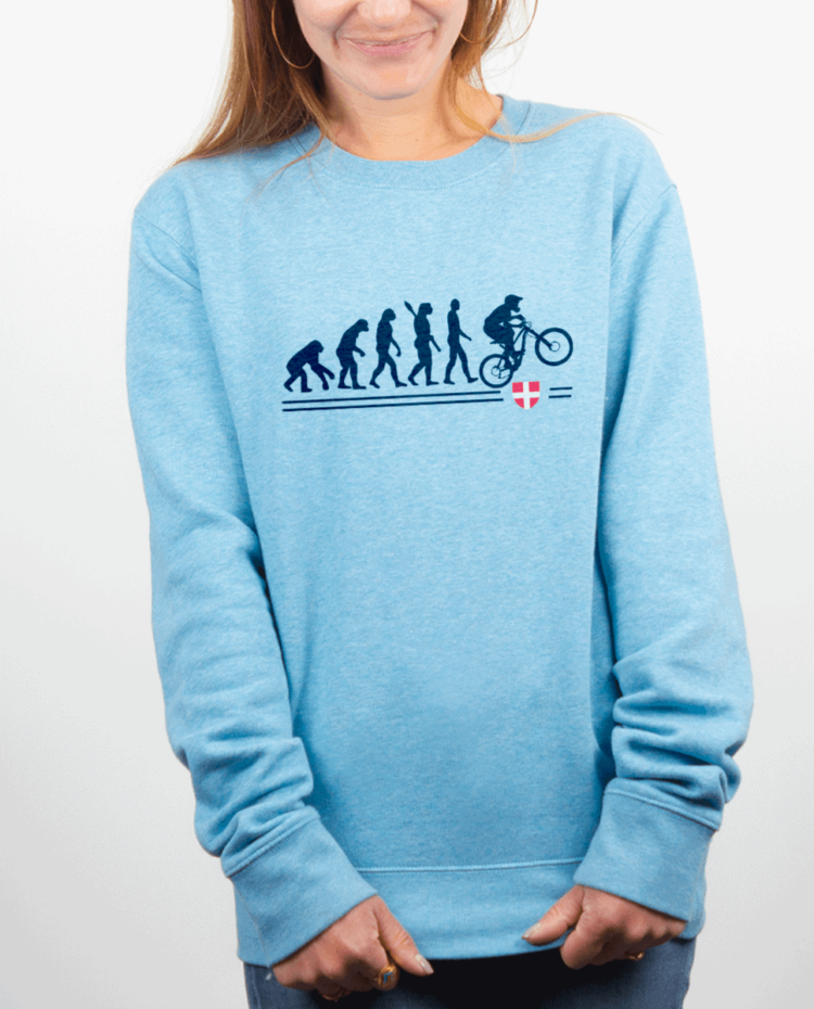 Pull Femme bleu ciel EVOLUTION VTT DESCENTE DH