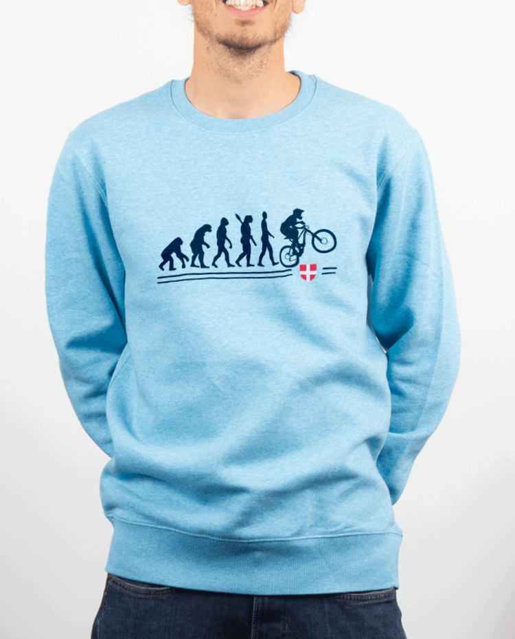 Pull Homme bleu ciel EVOLUTION VTT DESCENTE DH