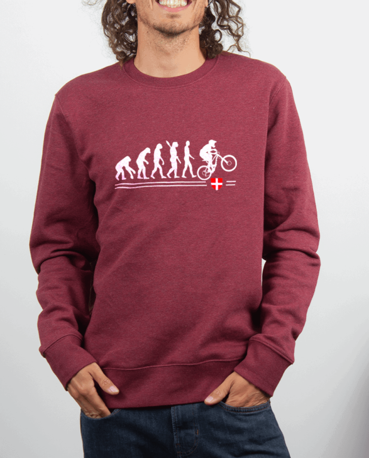 Pull Homme rouge Bordeau EVOLUTION VTT DESCENTE DH