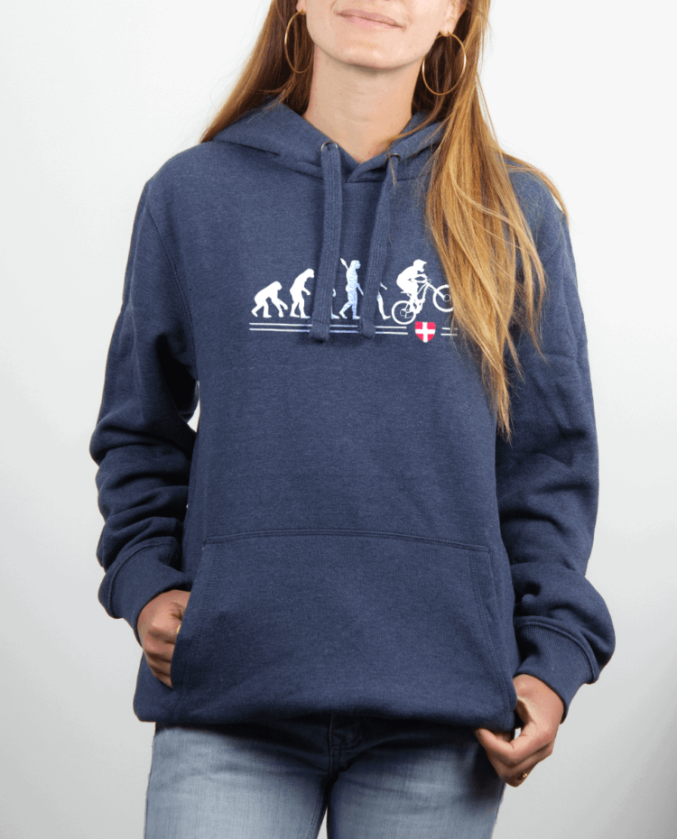 Sweat Femme Bleu Jean EVOLUTION VTT DESCENTE DH