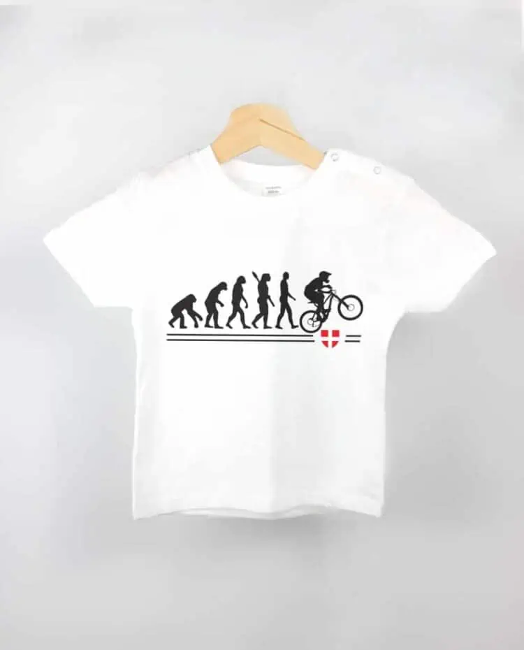 T shirt BEBE blanc Evolution VTT Descente 1