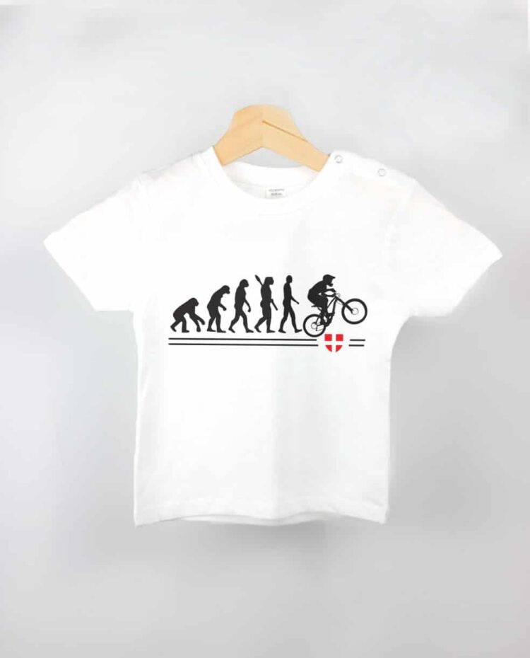 T shirt BEBE blanc Evolution VTT Descente