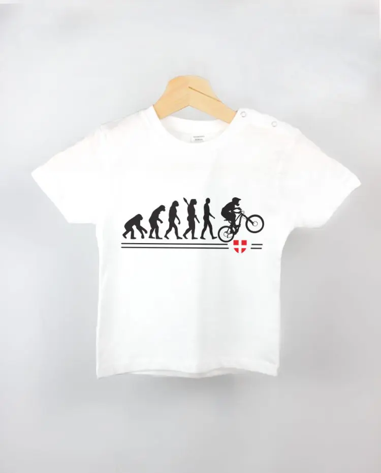 T shirt BEBE blanc Evolution VTT Descente