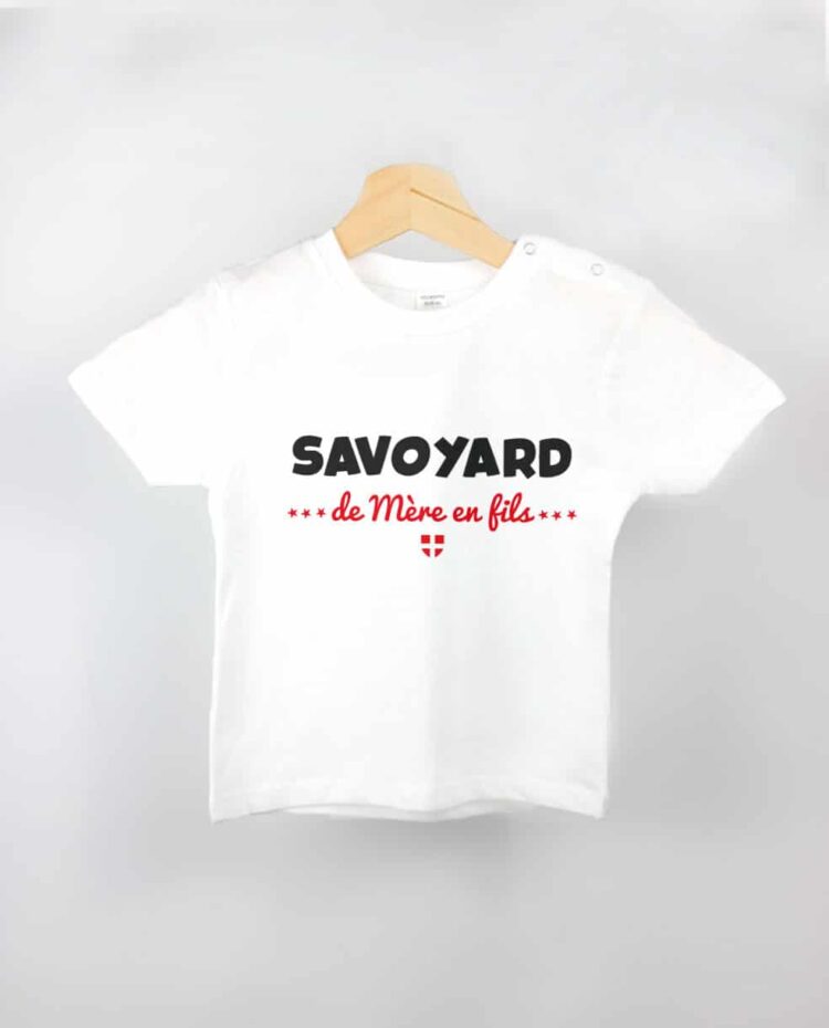 T shirt BEBE blanc Savoyard de mère en fils