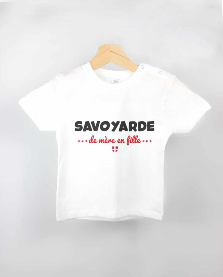 T shirt BEBE blanc Savoyarde de mere en fille