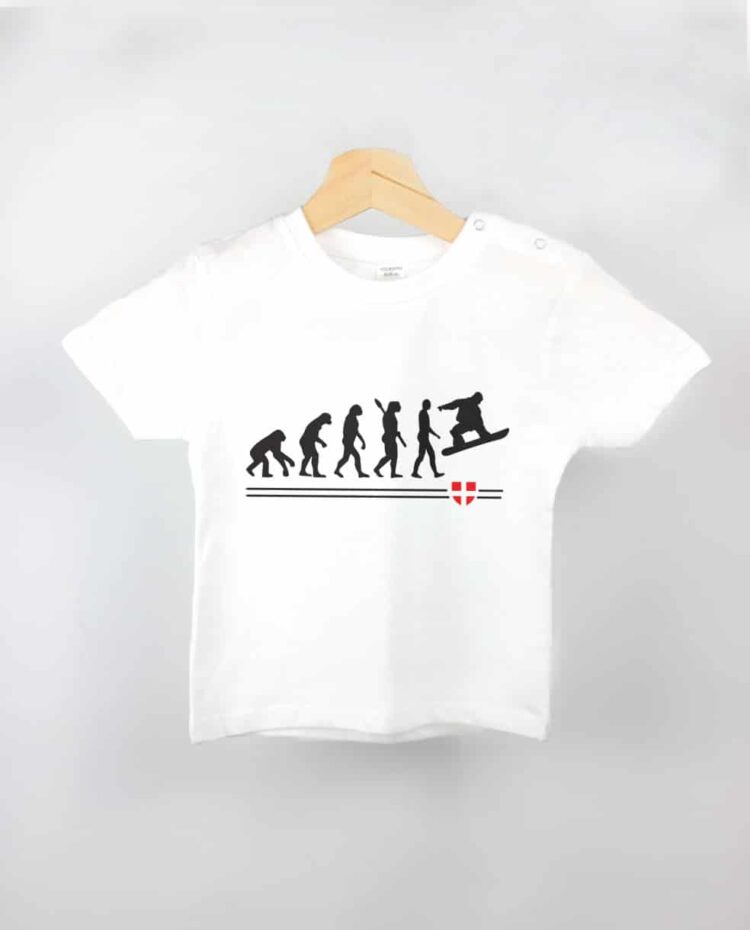 T shirt BEBE blanc evoluiton Snow