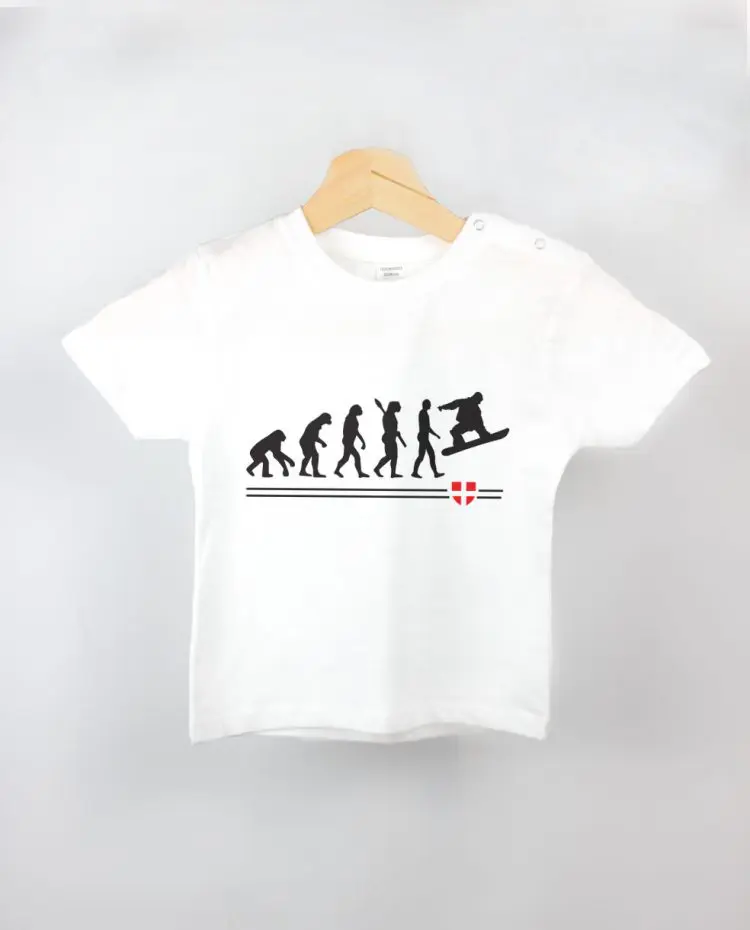 T shirt BEBE blanc evoluiton Snow