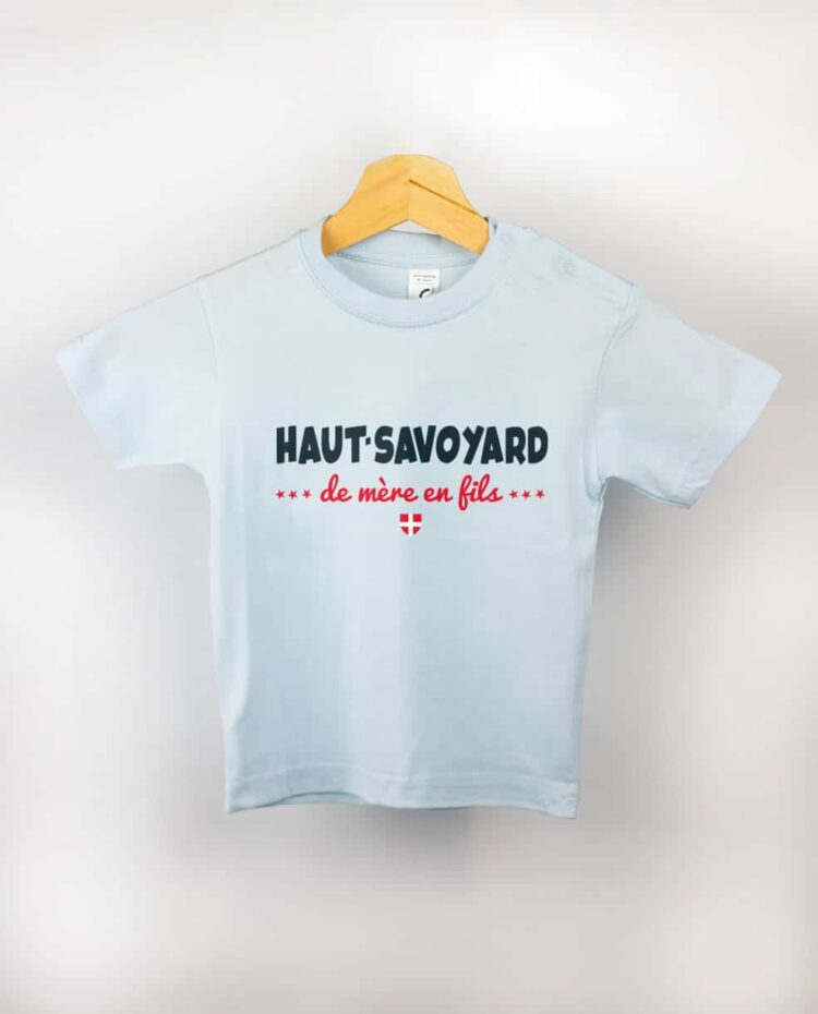 T shirt BEBE bleu clair Haut savoyard de mere en fils