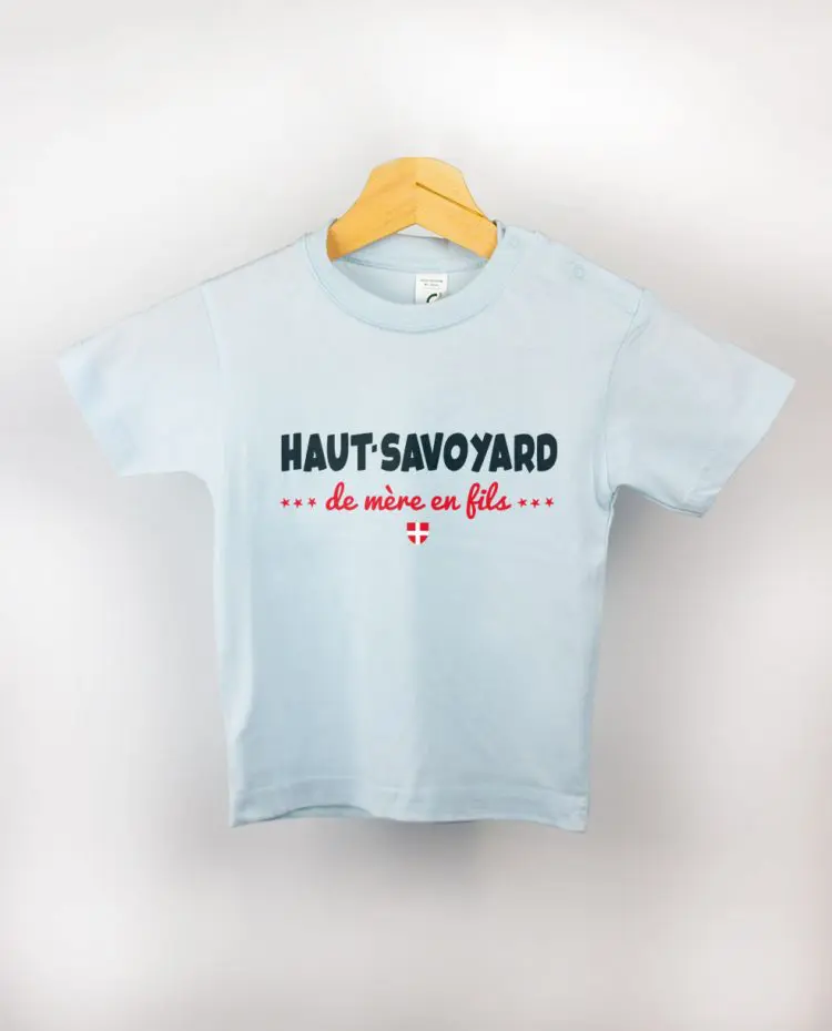 T shirt BEBE bleu clair Haut savoyard de mere en fils