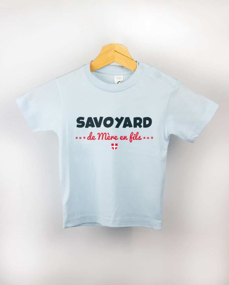 T shirt BEBE bleu clair Savoyard de mère en fils