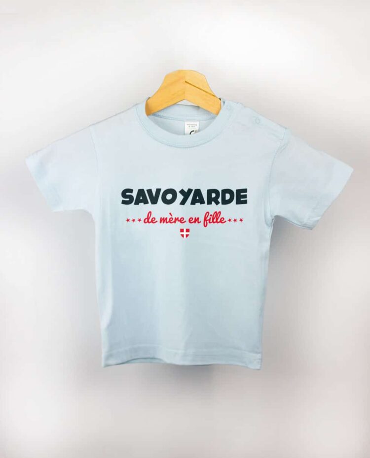 T shirt BEBE bleu clair Savoyarde de mere en fille