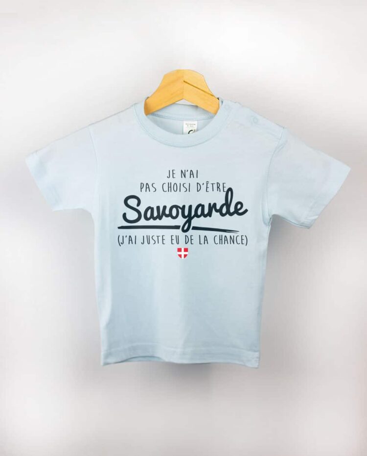 T shirt BEBE bleu clair choisie chance savoyarde