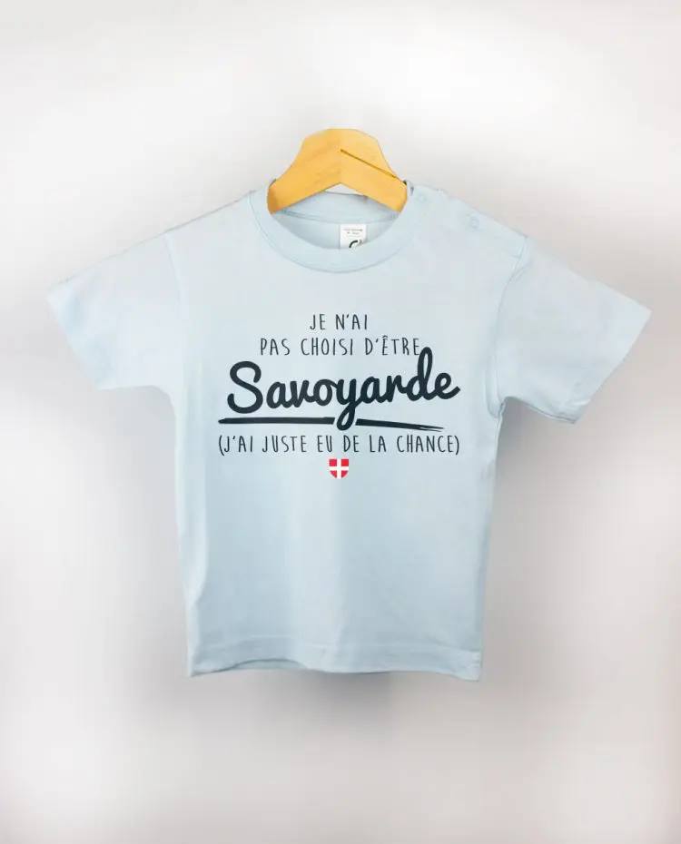 T shirt BEBE bleu clair choisie chance savoyarde