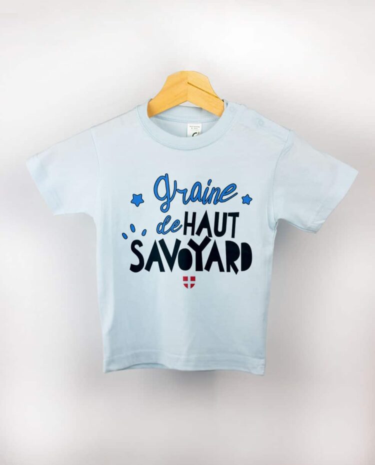 T shirt BEBE bleu clair graine de haut savoyard garcon