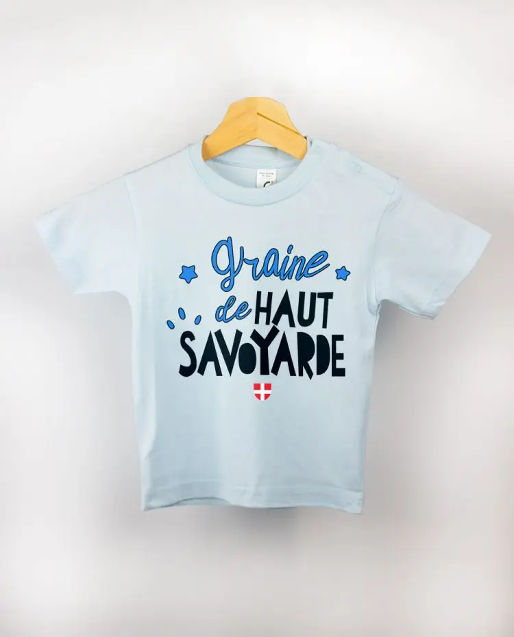 T shirt BEBE bleu clair graine de haut savoyarde fille