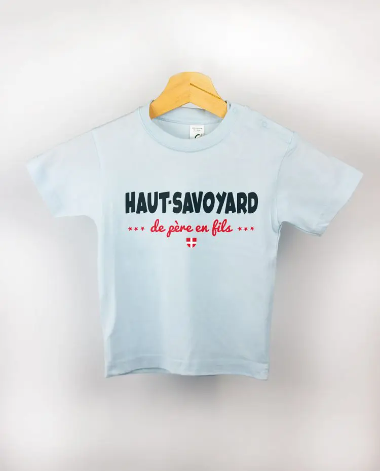 T shirt BEBE bleu clair haut savoyard de pere en fils