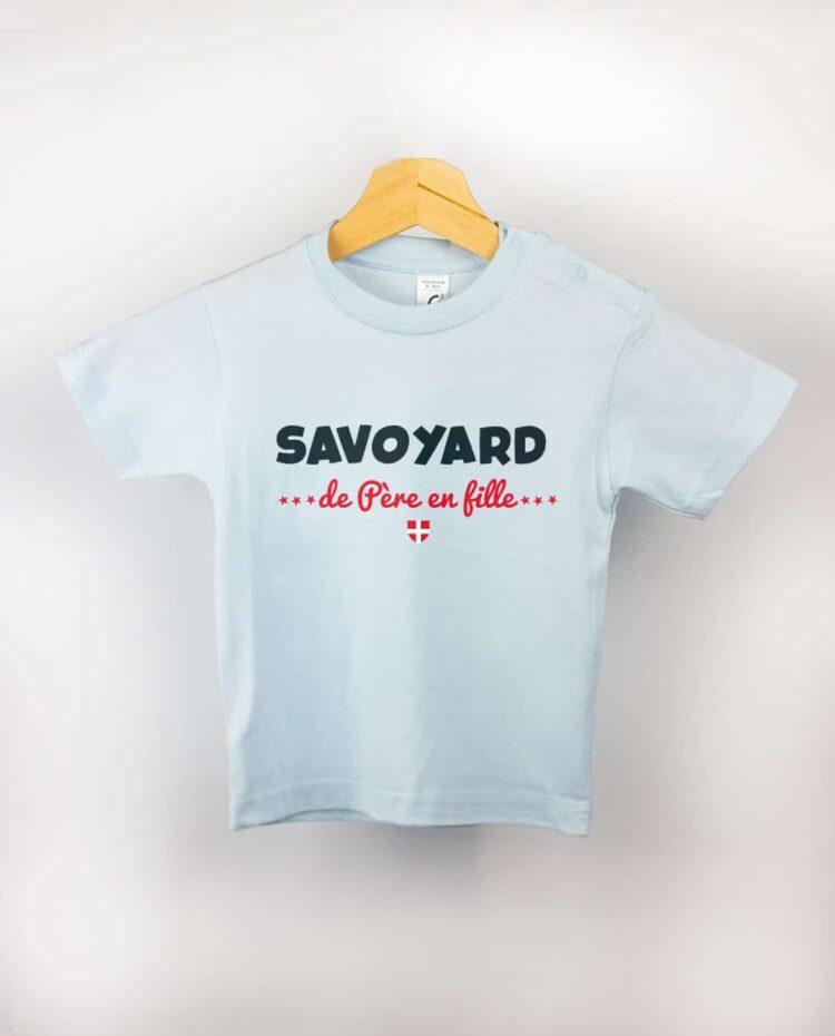 T shirt BEBE bleu clair savoyard de pere en fille