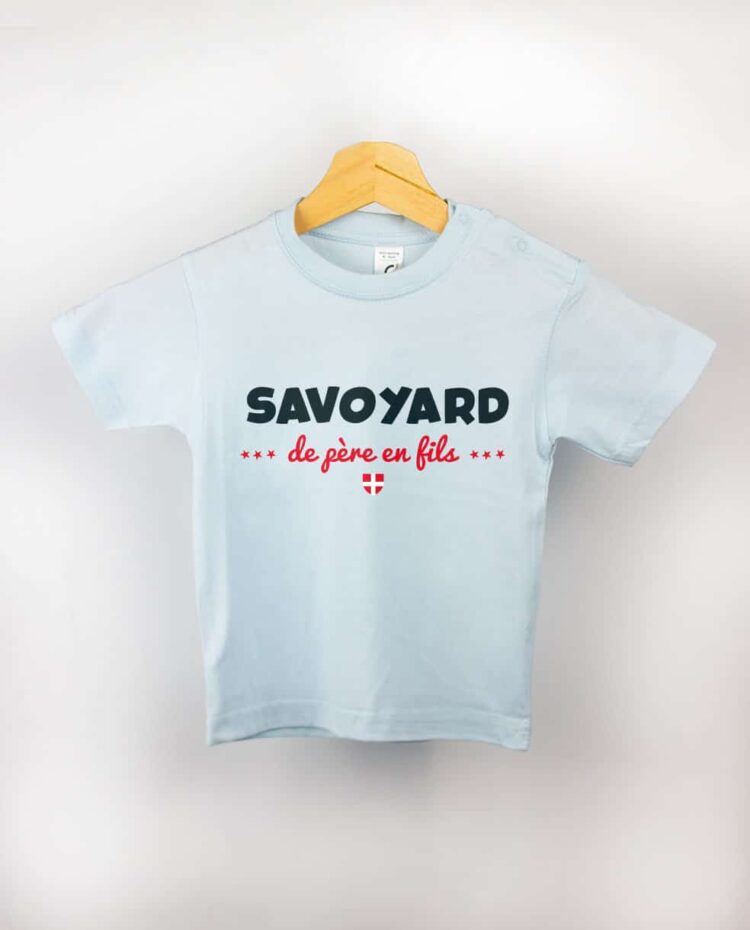 T shirt BEBE bleu clair savoyard de pere en fils