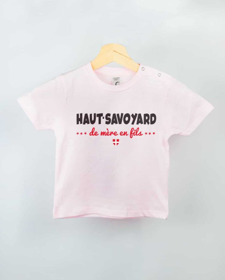 T shirt BEBE rose Haut savoyard de mere en fils