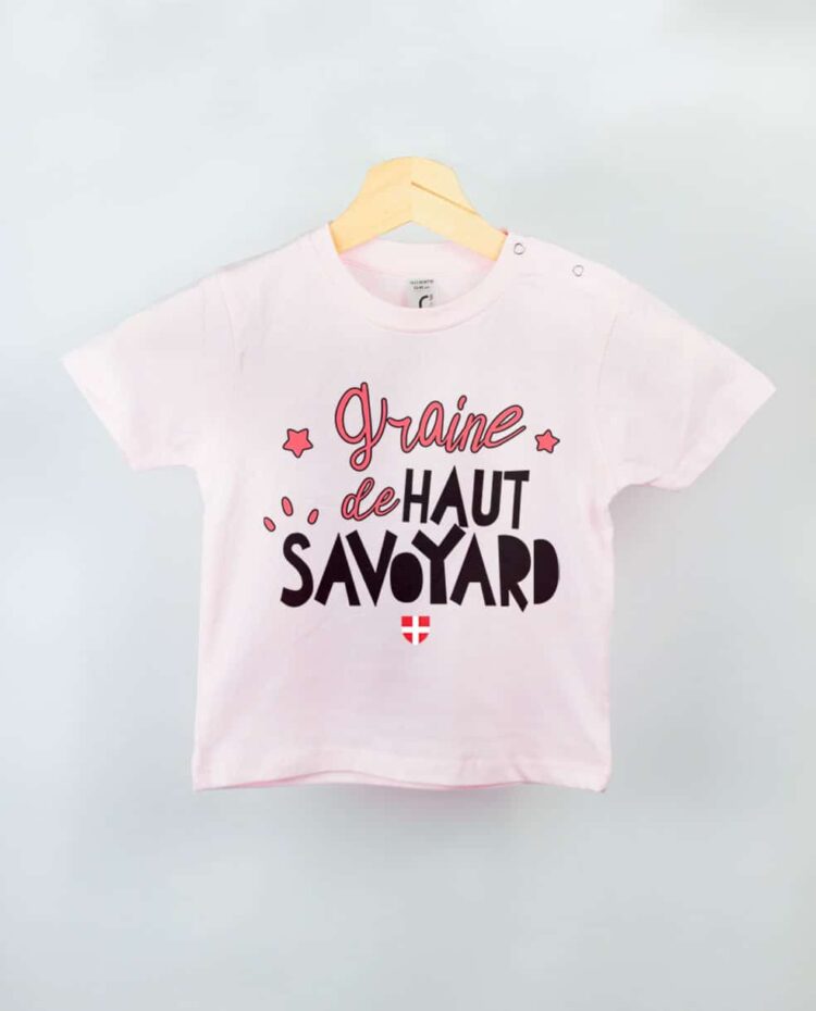 T shirt BEBE rose graine de haut savoyard garcon