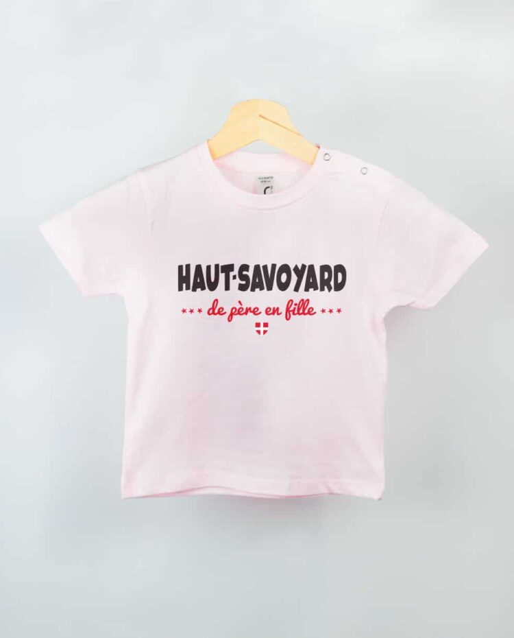 T shirt BEBE rose haut savoyard de pere en fille