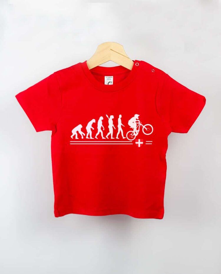 T shirt BEBE rouge Evolution VTT Descente