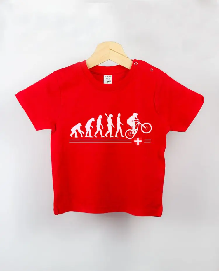 T shirt BEBE rouge Evolution VTT Descente