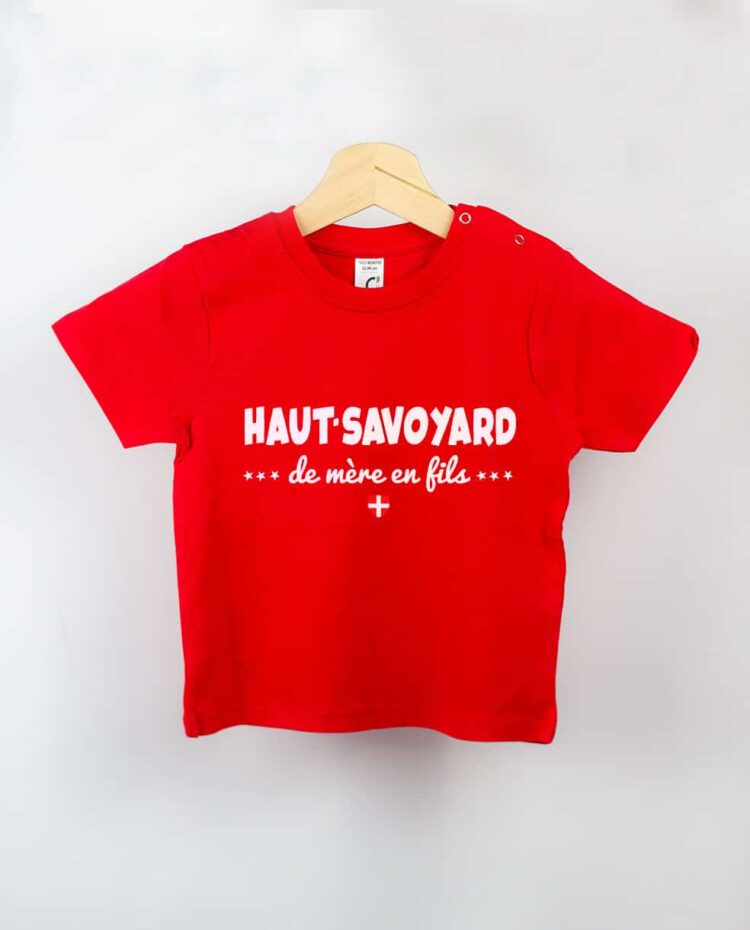 T shirt BEBE rouge Haut savoyard de mere en fils